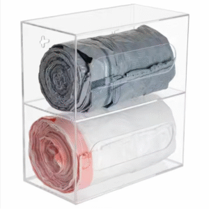 fasata clear wall mount trash bag storage box